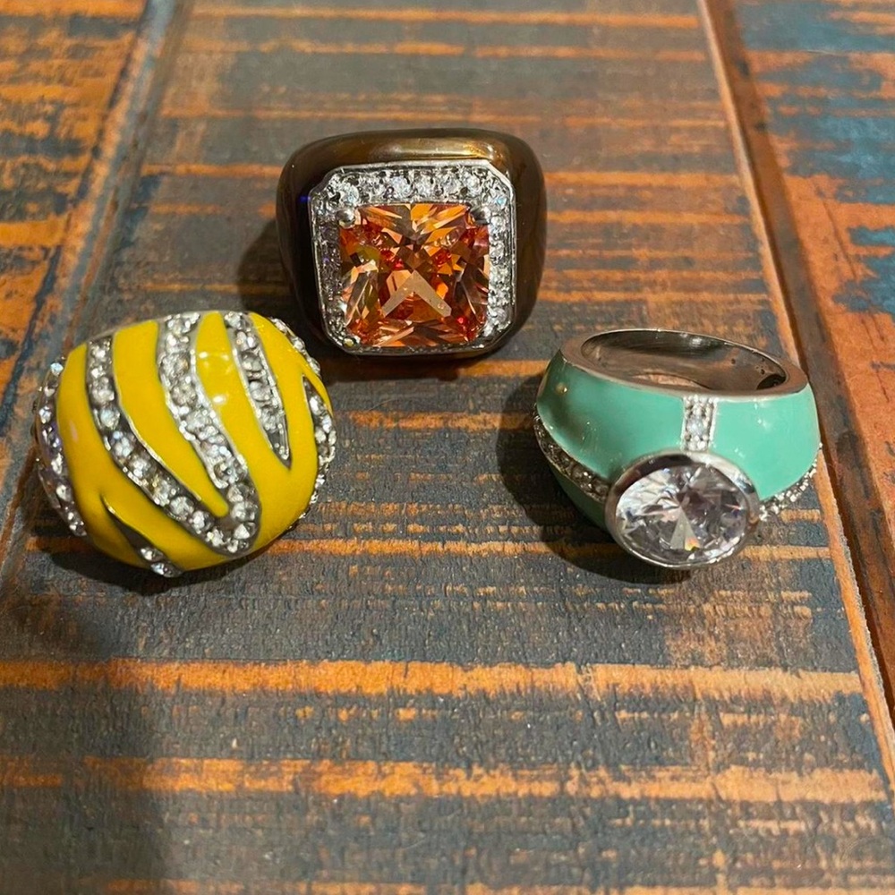 Colorful Statement Rings Set